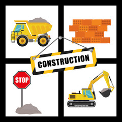 Naklejka premium Construction machinary design.