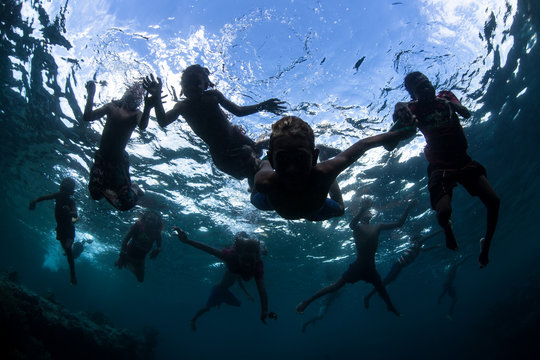 Children At Play In The Solomon Islands