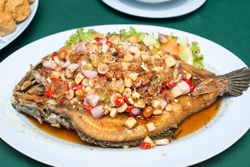 Deep Fried Fish with Thai Herb