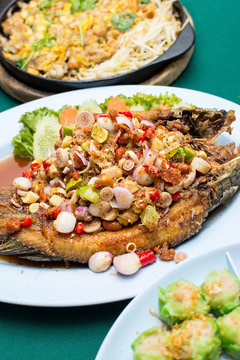 Deep Fried Fish with Thai Herb