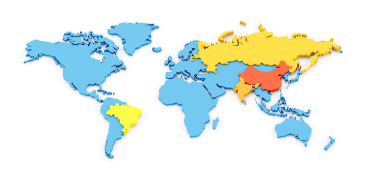 World map of BRIC