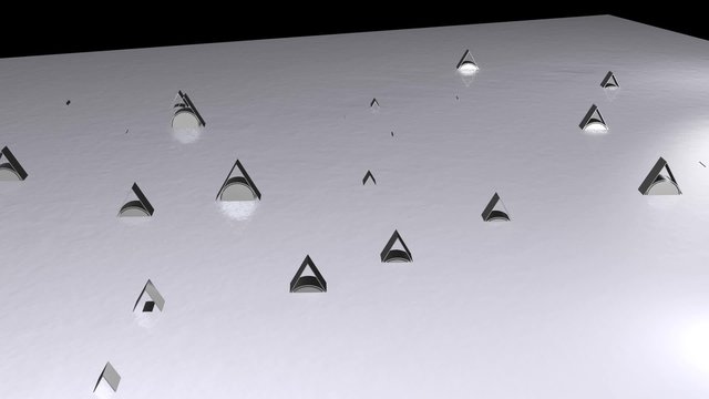 Silver triangle object white