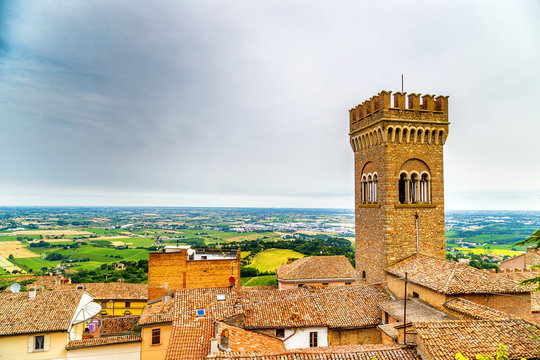 civic tower in the medieval village of bertinoro