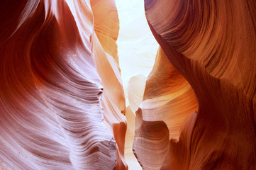 Antelope Canyon in Page, Arizona displays beautiful, warm colors