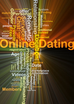 Online dating background concept glowing