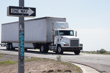 Truck entering highway