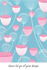 flowers blooming on blue background