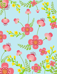 Obraz premium sweet pink and yellow flowers