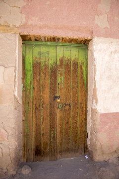 Old colonial wooden door in Potosi State, Bolivia.