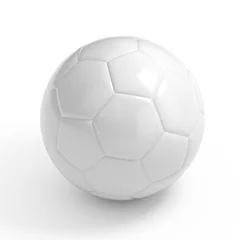 Tableaux sur verre Sports de balle Football - Soccer ball HQ rendu 3D isolé avec un tracé de détourage sur blanc