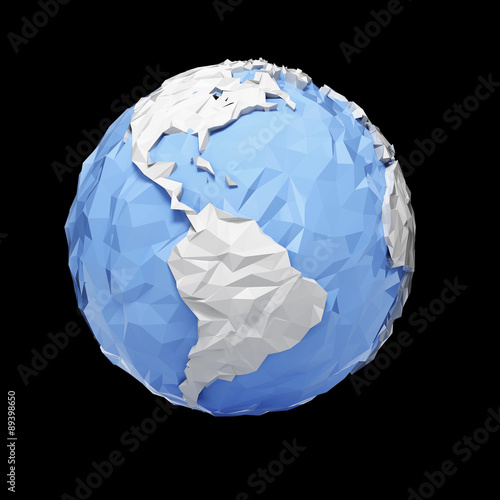 &ldquo;Planet Earth globe - origami style - isolated with clipping path