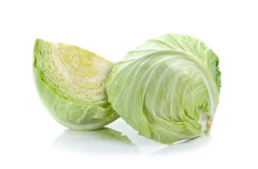 Green cabbage isolated on white background