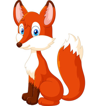 Adorable fox cartoon
