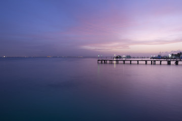 Fototapeta na wymiar Caribbean sunset over the docks