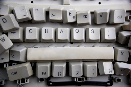 Chaos, Buchstaben Tastatur in Unordnung