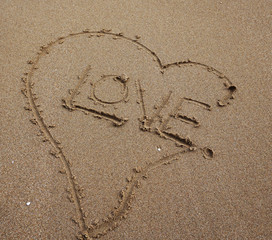 Love written on the beach