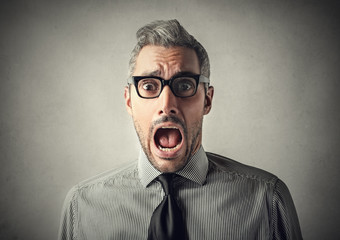 Shocked spellbound businessman 