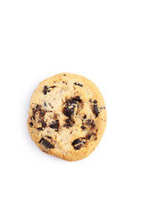 Chocolate chip cookies isolated on a white
