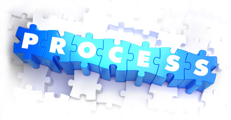 Process - Text on Blue Puzzles.