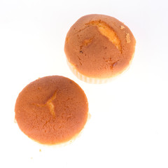 cupcake of banana dessert isolated