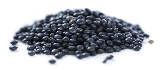 Black Lentils (isolated on white)
