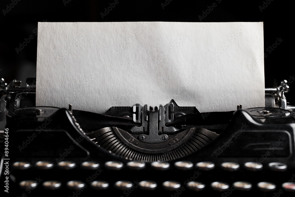 Fototapete typewriter with paper sheet. space for your text