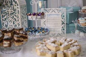Dessert table for a wedding party. Candy bar