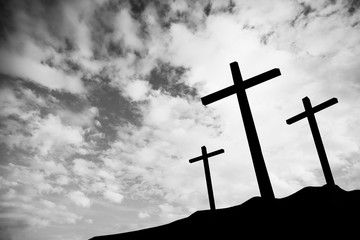 Three crosses on a hill