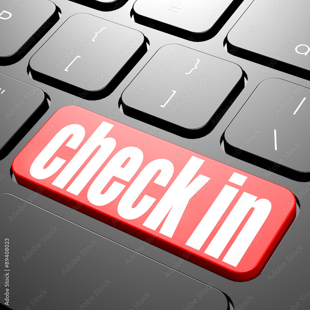 Poster keyboard with check in text