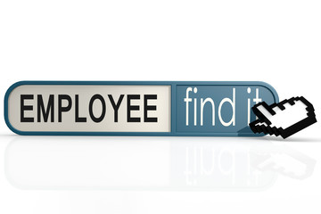 Employee word on the blue find it banner