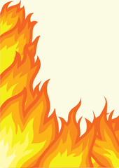 Fire background isolated on white.Vector poster