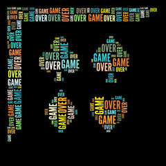 Game Over, Symbol Wortwolke und Text
