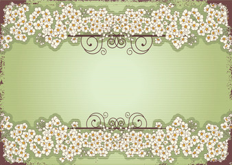 flowers grunge postcard.Vintage