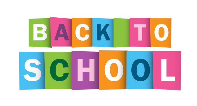 BACK TO SCHOOL Multicoloured Vector Letters Icon