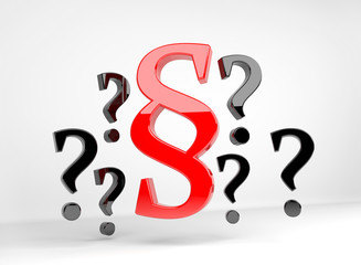 red paragraph surrounded by question marks