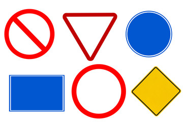 Blank traffic sign set. Easy to edit