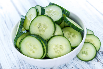 Portion of fresh Cucumbers