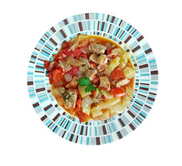 Turkish dish with vegetables and meat