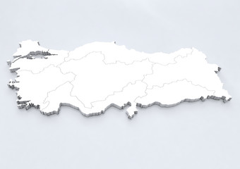 Türkei mit seinen Gebieten mit hohem Detailgrad V1 - obrazy, fototapety, plakaty