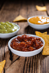 Nacho Dips (Salsa, Guacamole and Cheese)