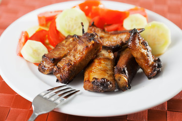 Baked pork ribs