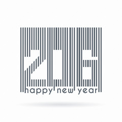 Vector label to the new 2016 as barcode
