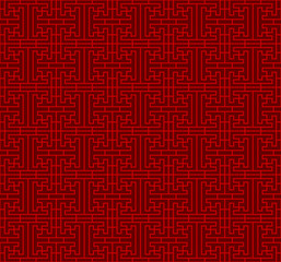 Seamless Chinese square line geometry lattice window tracery pattern background.
