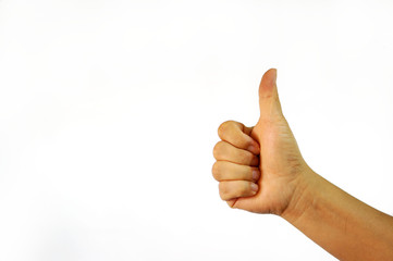 A Thumbs Up gesture isolated on white background