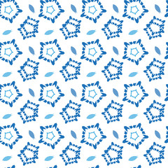 Vector seamless geometric pattern. Snowflakes