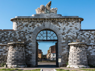 saint mark door with marble winged lion