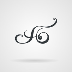 Vector calligraphic monogram. Logo
