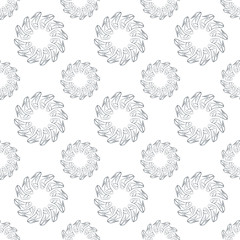 Vector seamless pattern of shoes piled rings