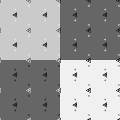 Set of vector seamless pattern of colored triangles drawn by hand