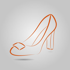 Icon Vector image of elegant high-heeled shoes